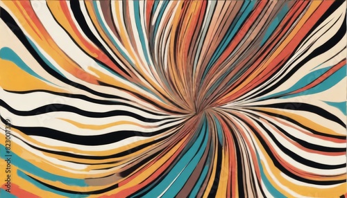 Bold swirls of color create an engaging abstract design, with a strong focal point and a sense of movement.. AI Generation