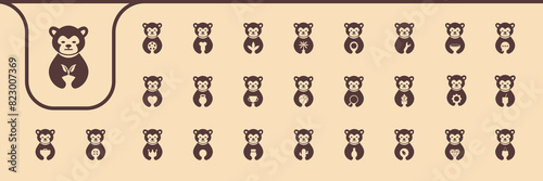 Canvas Print monkey cute icon vector designs