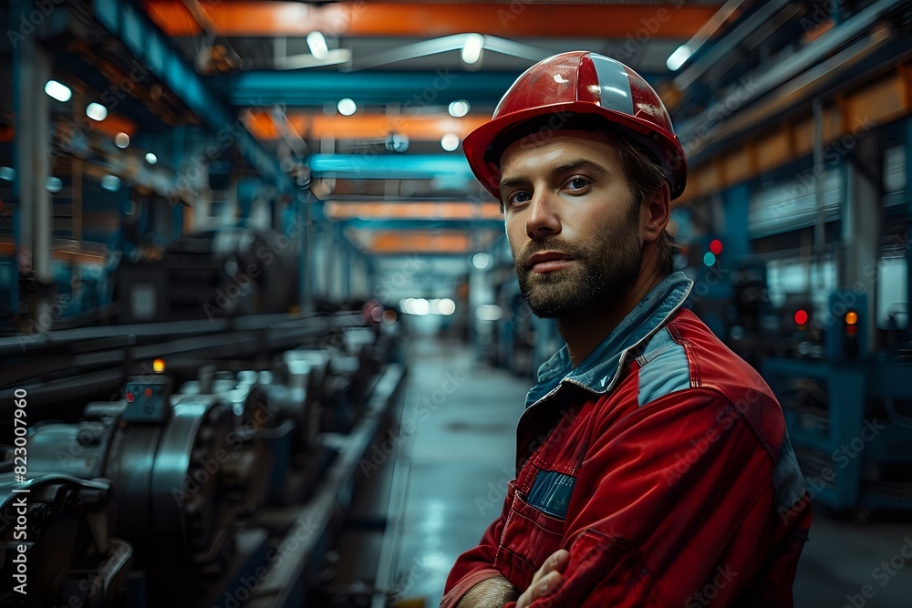 Competent Mill Operator in Action at Work Competent Mill Operator in Action at Work