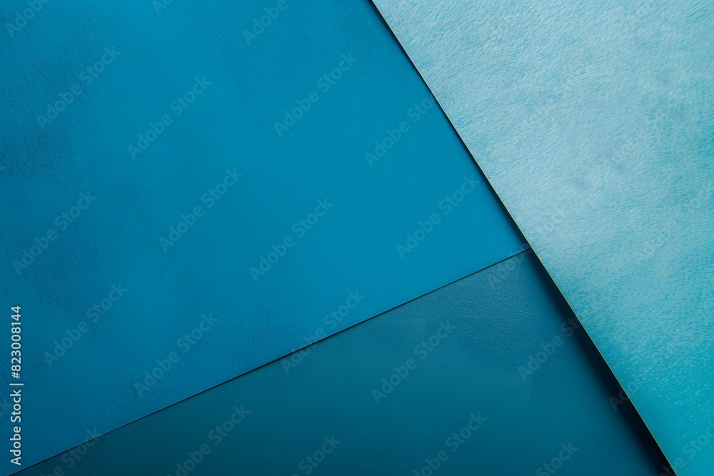 Blue and Teal Paper Background with Geometric Shapes