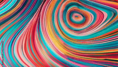 A dynamic array of swirling stripes in a spectrum of colors creates a hypnotic and vibrant abstract artwork.. AI Generation