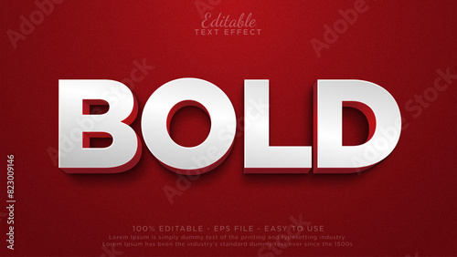 Bold editable text effect. Red text mockup template