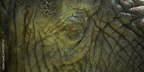 Close up of the eye of a female African elephant photo