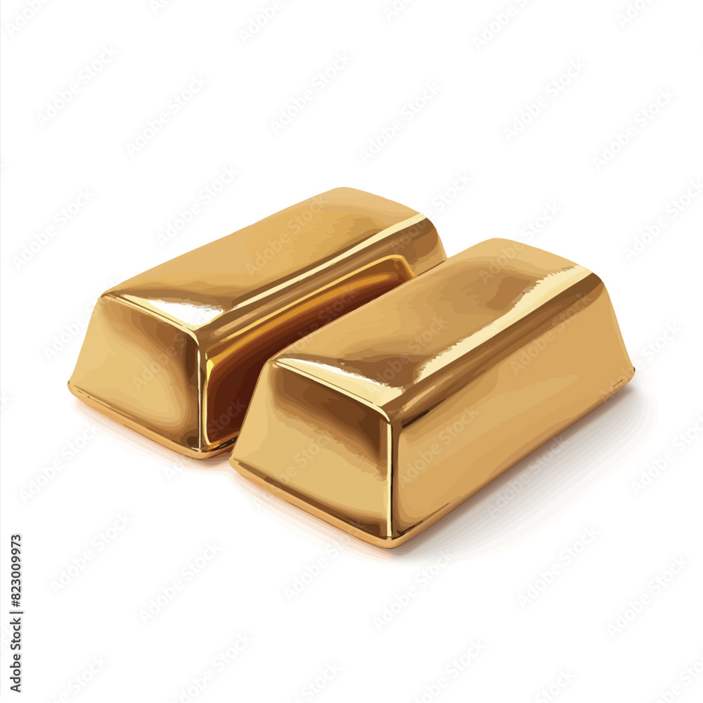 two shiny gold bars on a white background two shiny gold bars on a white background