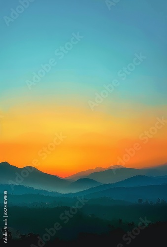 Silhouette Mountains at Sunset © JH