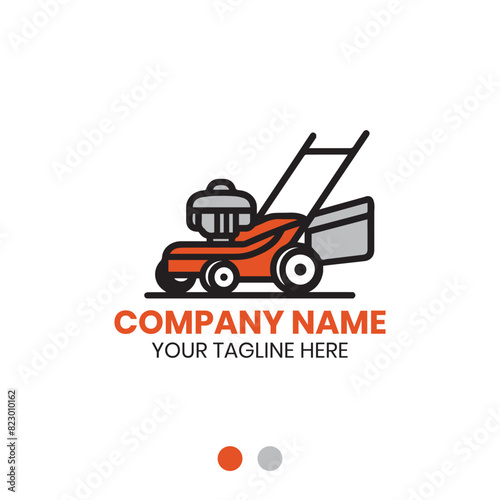 Lawn mower logo vector design for lawn care or gardening service