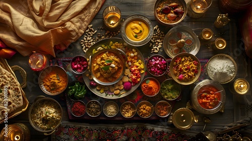 rajasthani food thali, indian food photo