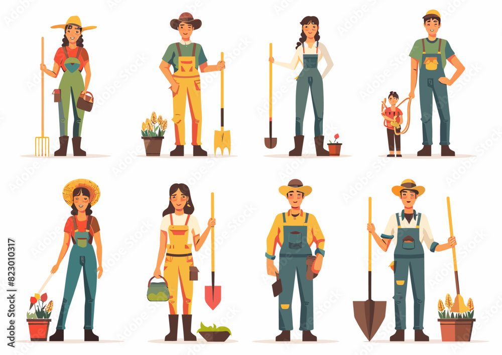 a man and a woman are working in the garden a man and a woman are working in the garden