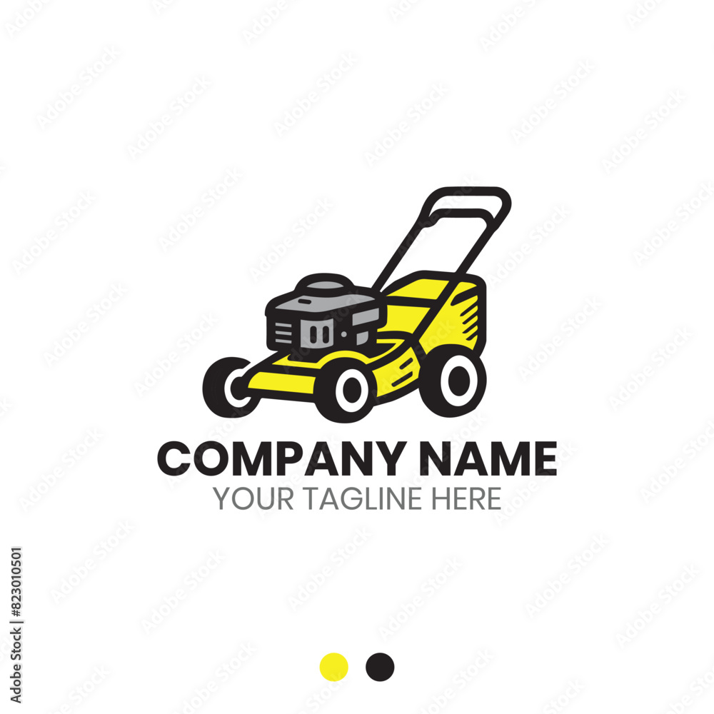 Lawn mower logo vector design for gardening service Lawn mower logo vector design for gardening service