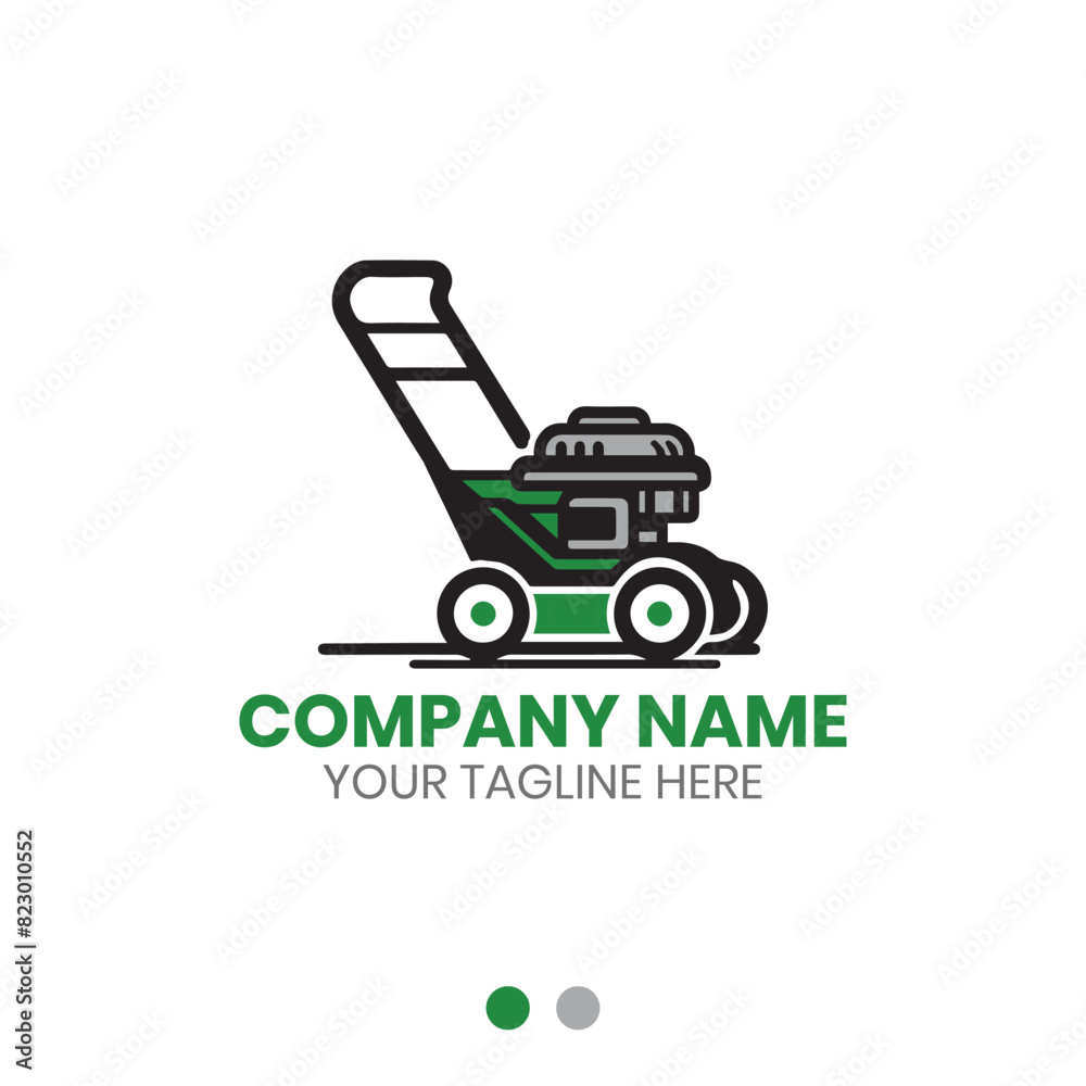 Lawn mower logo vector design for gardening service