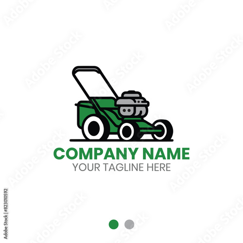 Lawn mower logo vector design for lawn care or gardening service
