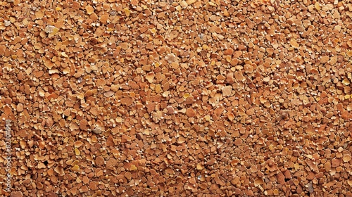 An empty cork board with intricate cork texture set against a coral backdrop
