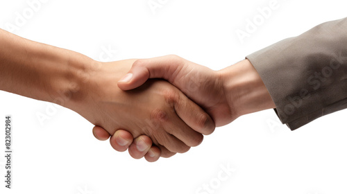 close-up of a handshake rejection between two business people, with a handshake gone wrong isolated on transparent and white background.PNG image.