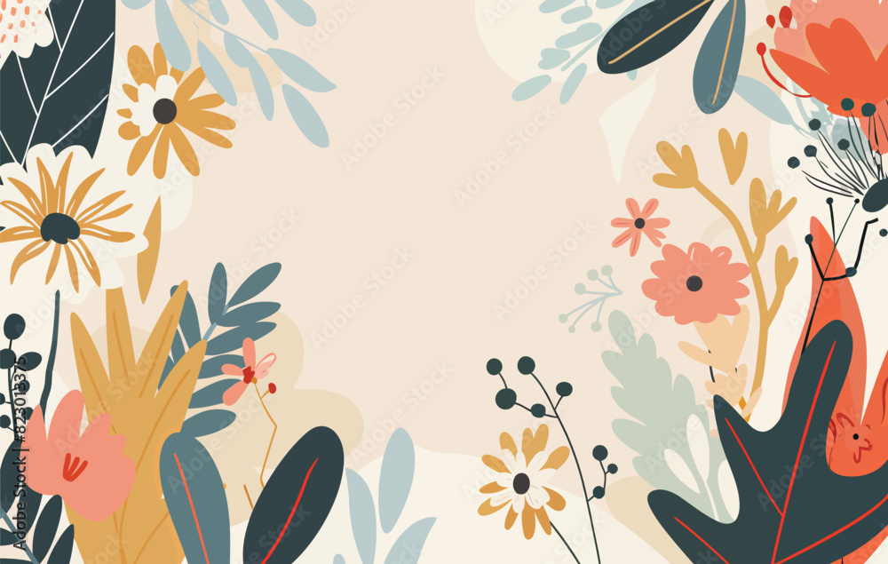 a picture of a floral background with leaves and flowers a picture of a floral background with leaves and flowers