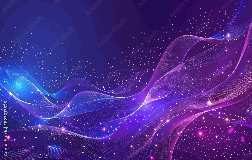 a blue and purple abstract background with stars