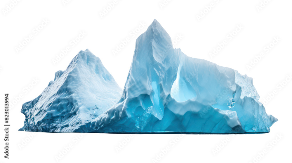 a glacier melting and retreating isolated on transparent and white background.PNG image. a glacier melting and retreating isolated on transparent and white background.PNG image.