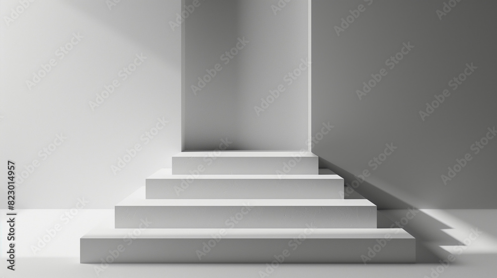 3D render of a stepped podium in a studio setting against a solid white background. The podium steps are arranged symmetrically with soft shadows and studio lighting highlighting the setup.
3D render of a stepped podium in a studio setting against a solid white background. The podium steps are arranged symmetrically with soft shadows and studio lighting highlighting the setup.