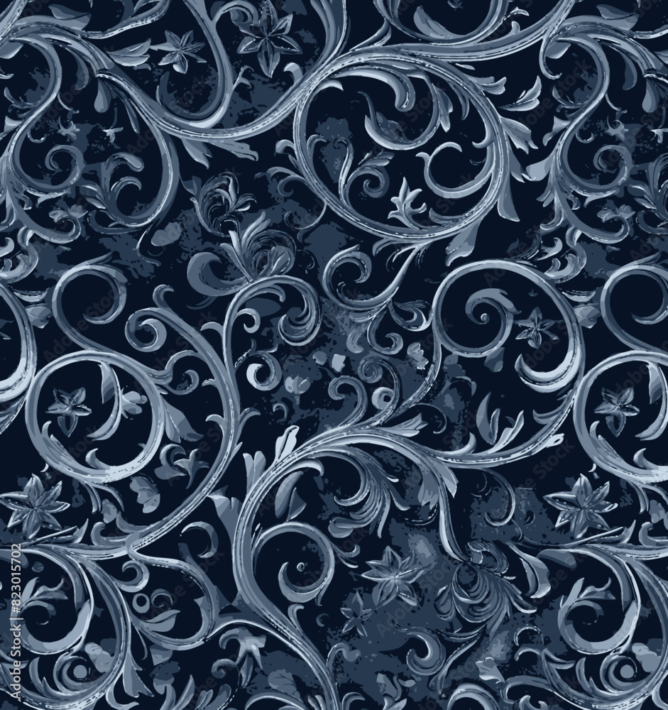 a black and silver background with swirls and stars a black and silver background with swirls and stars