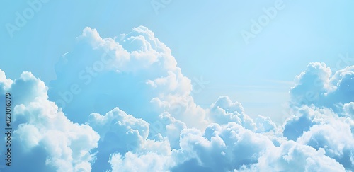 Peaceful Blue Sky with White Clouds Background