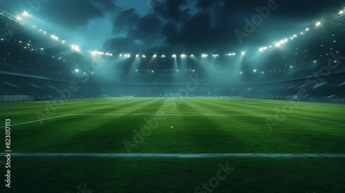 football stadium background with cloudy night sky. Generative AI