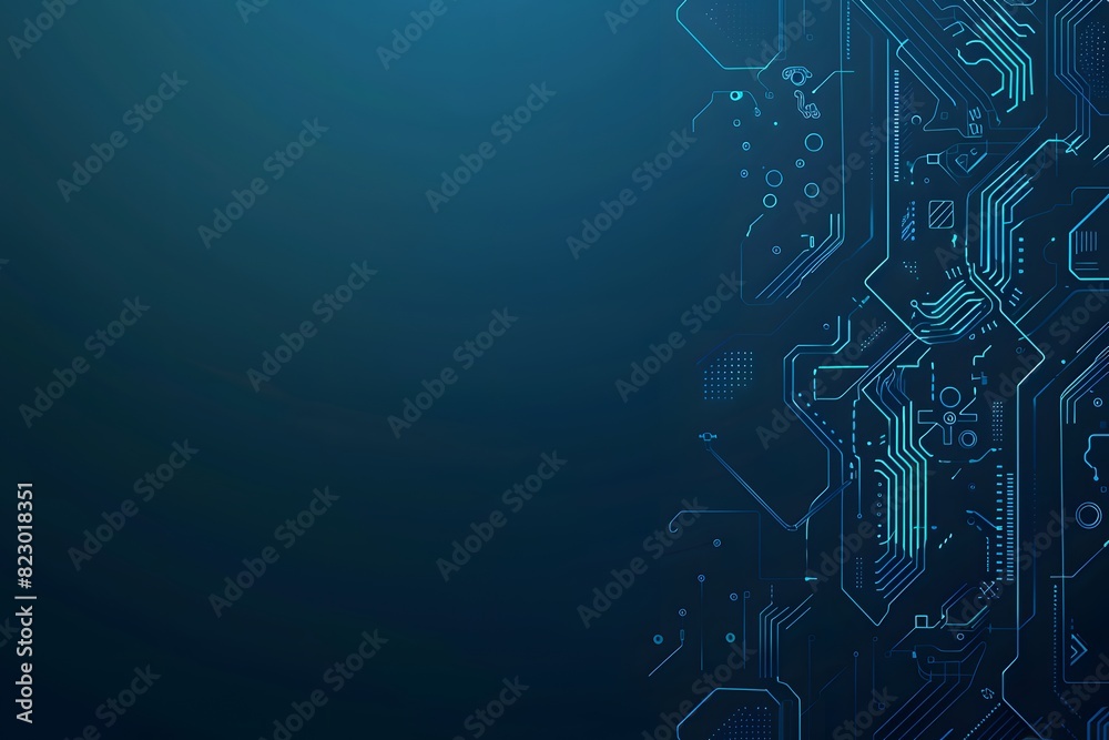 Fototapeta premium Blue Technology Background with Digital Connections
