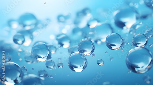 Digital blue bubble skin care products abstract poster web PPT background