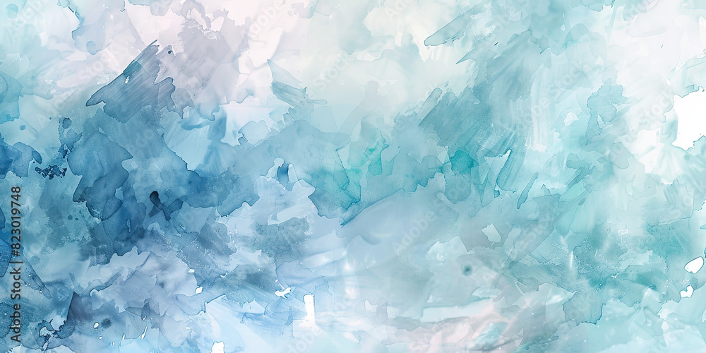 Watercolor paint strokes on wide canvas textured green background decorating art painting illustration, generated ai Watercolor paint strokes on wide canvas textured green background decorating art painting illustration, generated ai