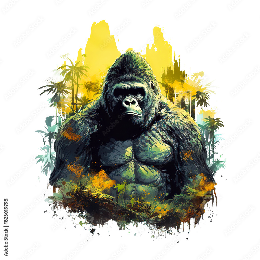 King kong or Gorilla on clean background. Mammals. Wildlife Animals. King kong or Gorilla on clean background. Mammals. Wildlife Animals.