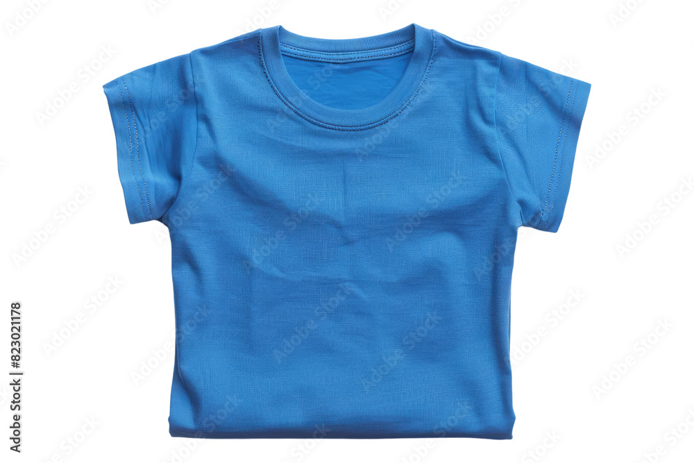 Blue folded t shirt Isolated on white background Blue folded t shirt Isolated on white background