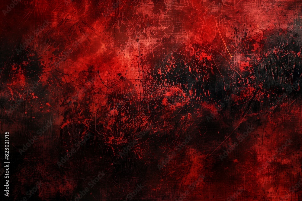 : An abstract high-definition image of deep red and black grunge textures blending seamlessly, resembling the aftermath of a violent storm or disaster.