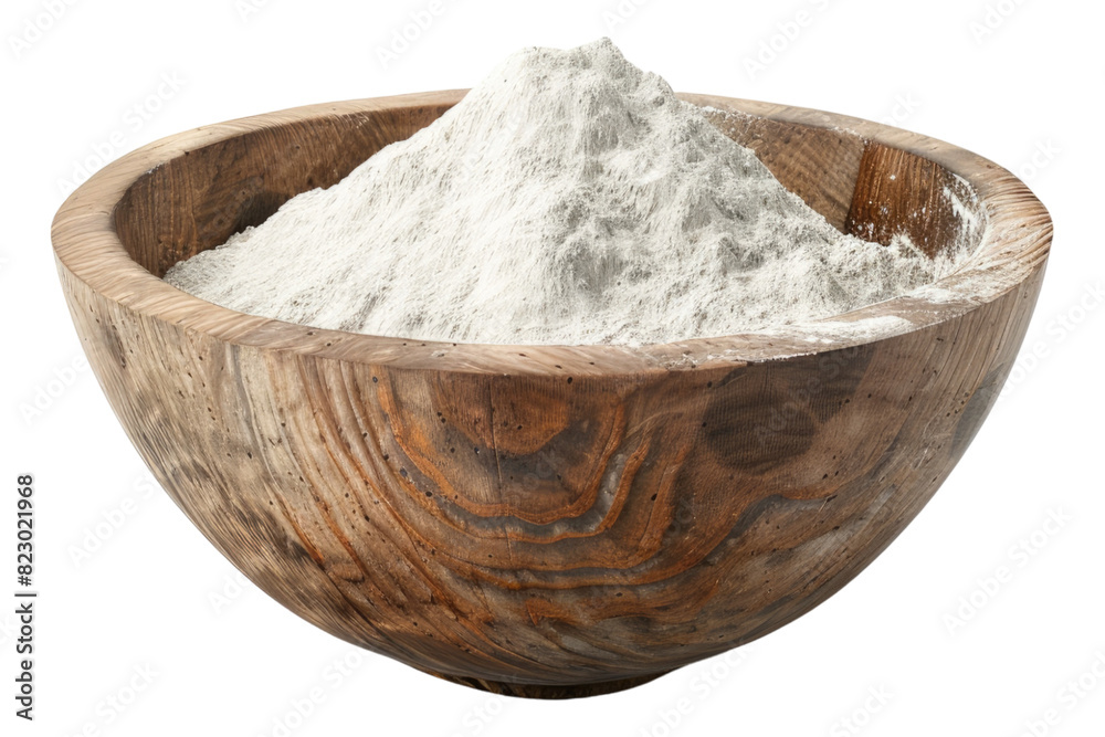Bowl of flour Isolated on white background Bowl of flour Isolated on white background
