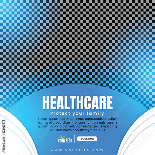 Health instagram post design and social media banner template