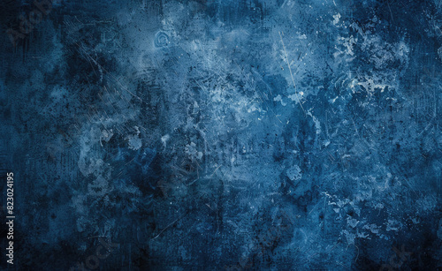 Dark blue background, rough texture, paint stains. Created with Ai