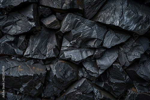 a coal-black Black rock texture with high clarity