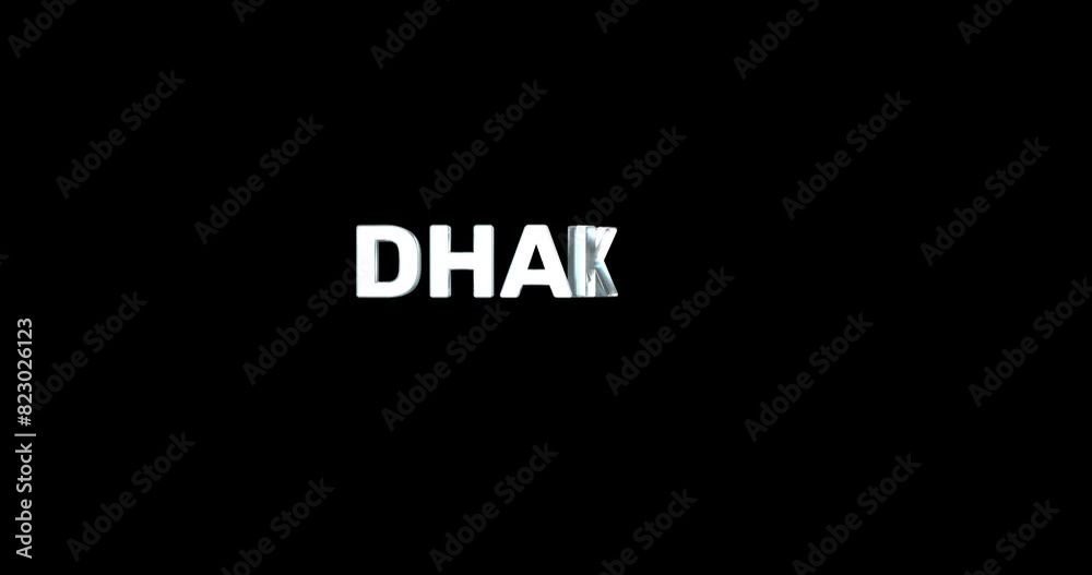 A smooth and high quality, silver 3D text reveal of the capital city A smooth and high quality, silver 3D text reveal of the capital city