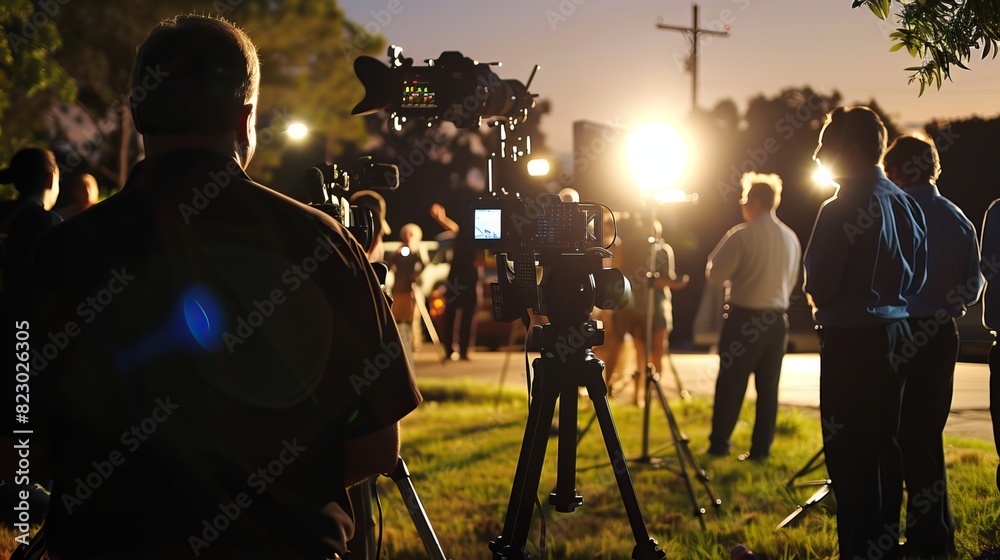 Fototapeta premium Reporter on Location