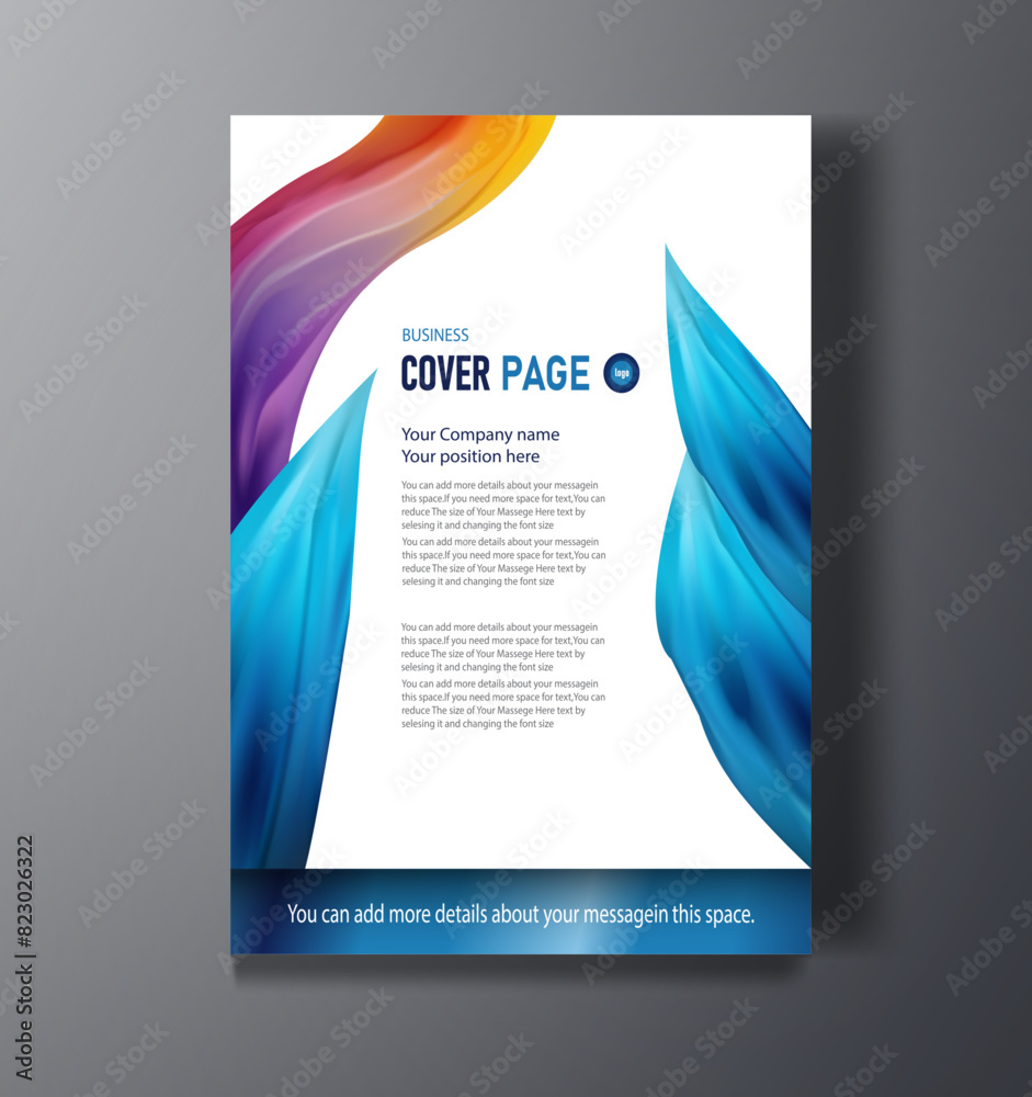 Fototapeta premium Business Flyer template cover design with colorful fluid effect greeting card background vector illustration