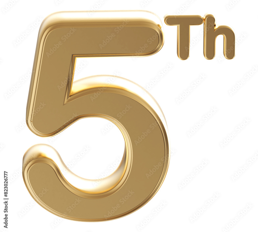 Gold 3d number 5th Gold 3d number 5th