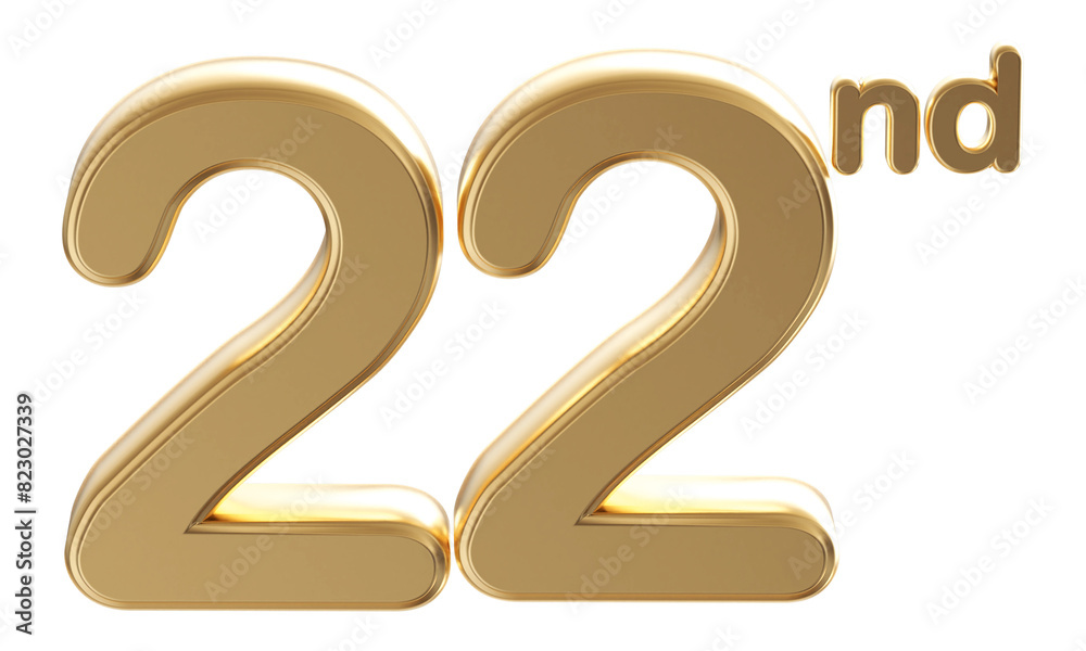 Gold 3d number 22nd Gold 3d number 22nd