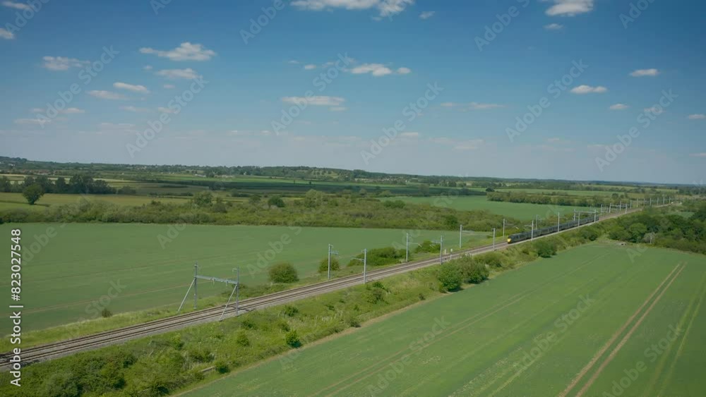 A Great Western Railway train travelling through the countryside. A Great Western Railway train travelling through the countryside.