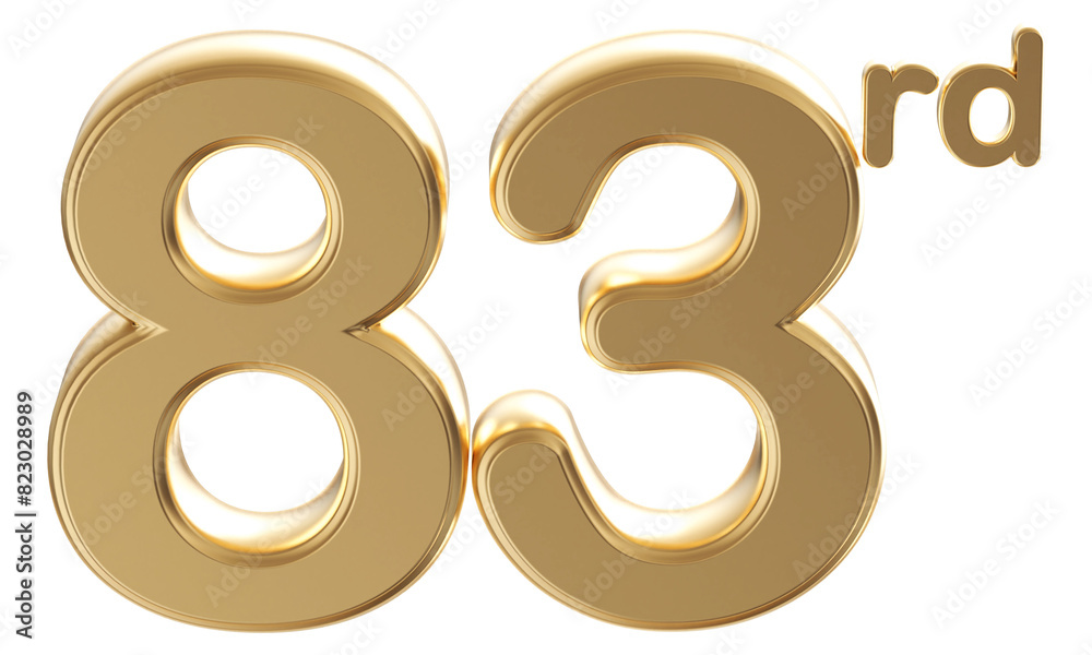 Gold 3d number 83rd Gold 3d number 83rd