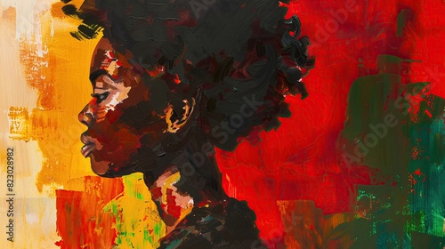 Create a portrait of  Using a color palette that reflects African identity.