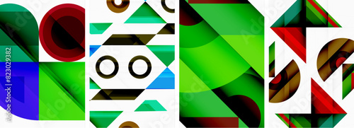 Triangle poster abstract background set for wallpaper, business card, cover, poster, banner, brochure, header, website