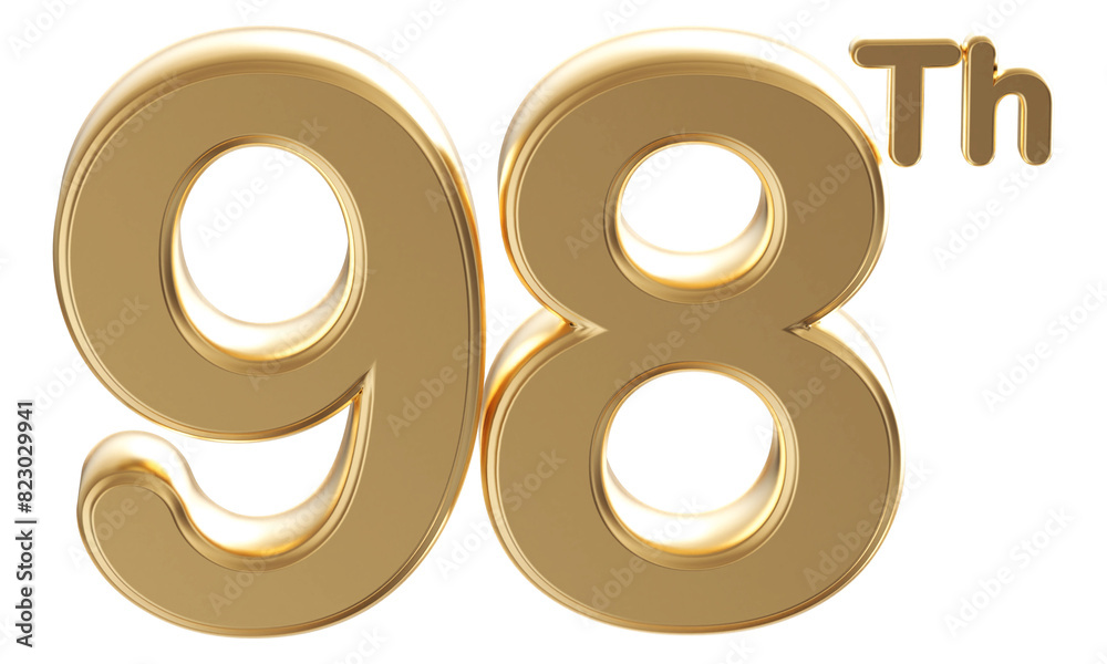 Gold 3d number 98th Gold 3d number 98th