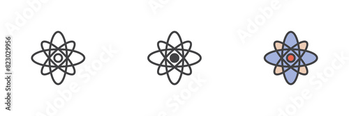 Atom structure different style icon set