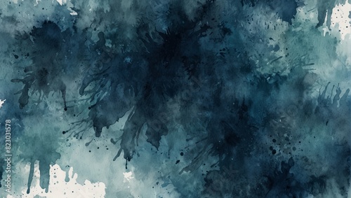 Blue watercolor background with a white background. Perfect for a website background or header. Watercolor illustration