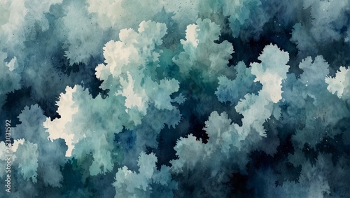 Blue watercolor abstract background. Watercolor blue background. Watercolor cloud texture. Watercolor illustration photo