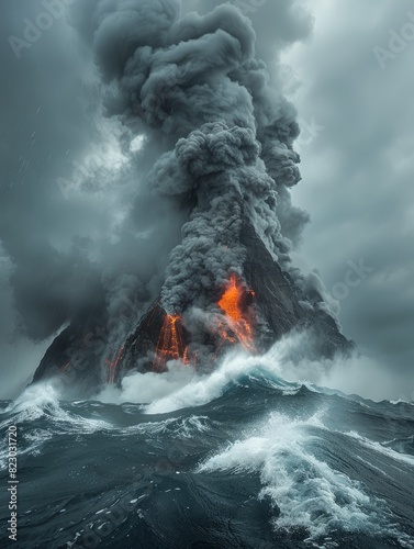 volcano in the ocean © Aliaksei
