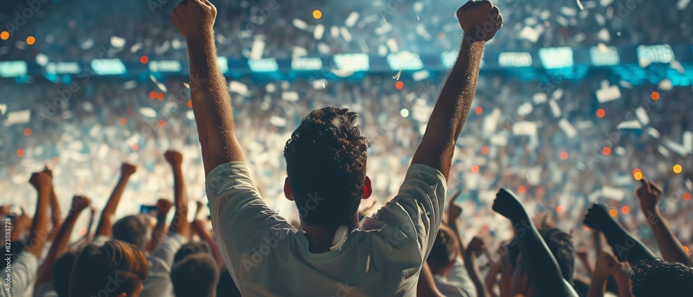 illustration of many sports fans cheering victory together happily and excited to watch their favorite football team in the football soccer stadium. Cheering sports fans wear white shirts. illustration of many sports fans cheering victory together happily and excited to watch their favorite football team in the football soccer stadium. Cheering sports fans wear white shirts.