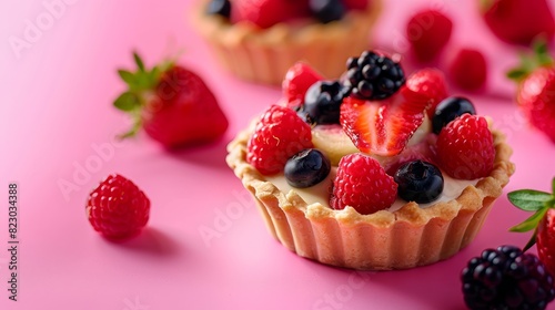 Delicious fruit tart with fresh berries